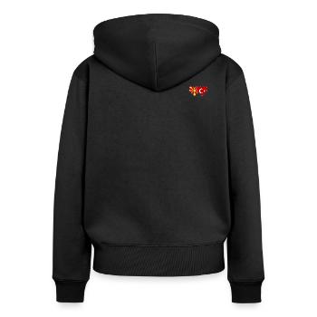 Macedonia Turkey Flag Heart - Women's Premium Organic Zip Hoodie - black - Back - Julia (174cm)