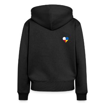 Ukraine Poland two flag one heart - Women's Premium Organic Zip Hoodie - black - Back - Julia (174cm)