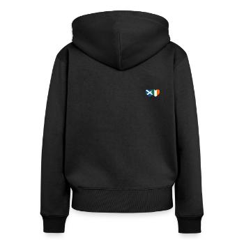 Schottland Irland Flagge Herz - Frauen Premium Bio Zip Hoodie - Schwarz - Hinten - Julia (174cm)
