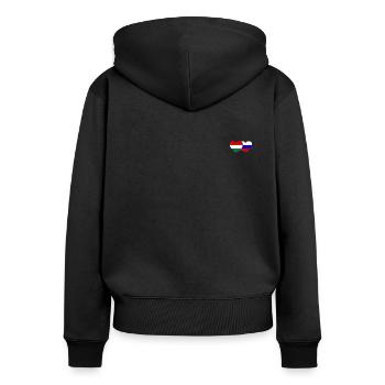 Hungary Russia Flag Heart - Women's Premium Organic Zip Hoodie - black - Back - Julia (174cm)