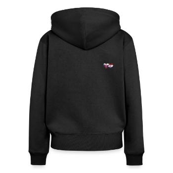 Slovaquie Croatie drapeau coeur utilisé - Sweat à capuche zippé Premium bio Femme - noir - Dos - Julia (174cm)