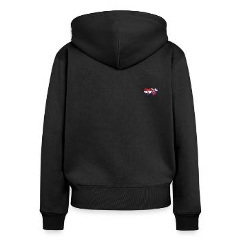 Kroatien Slowakei Flagge Herz used - Frauen Premium Bio Zip Hoodie - Schwarz - Hinten - Julia (174cm)