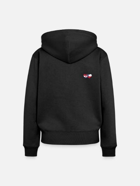 Kroatien Chile Flagge Herz - Frauen Premium Bio Zip Hoodie - Schwarz