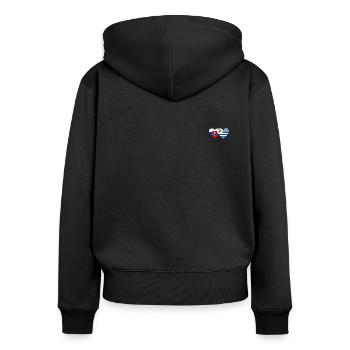 Slowakei Uruguay Herz Flagge - Frauen Premium Bio Zip Hoodie - Schwarz - Hinten - Julia (174cm)