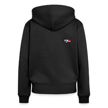 Finland Latvia Flag Heart - Women's Premium Organic Zip Hoodie - black - Back - Julia (174cm)