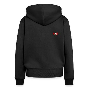Jordanie Tunisie Flag Heart - Sweat à capuche zippé Premium bio Femme - noir - Dos - Julia (174cm)