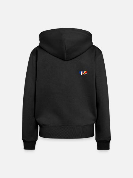 Frankreich Seychellen Flagge Herz - Frauen Premium Bio Zip Hoodie - Schwarz
