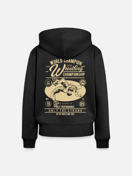 Wrestling Design / Cooles Design - Frauen Premium Bio Zip Hoodie - Schwarz