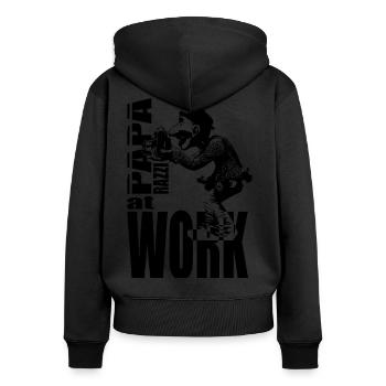 paparazzi at work old man old photographer - Women's Premium Organic Zip Hoodie - black - Back - Julia (174cm)