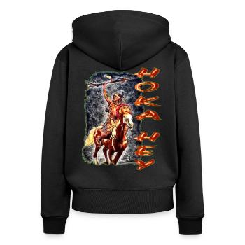 HOKA HEY 2 - Women's Premium Organic Zip Hoodie - black - Back - Julia (174cm)