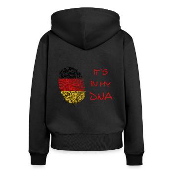 Deutschland Deutschlandflagge Germany - Frauen Premium Bio Zip Hoodie - Schwarz - Hinten - Julia (174cm)