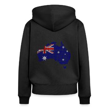 Australien Australia - Frauen Premium Bio Zip Hoodie - Schwarz - Hinten - Julia (174cm)