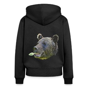 PEDRO Head Leaf Color - Women's Premium Organic Zip Hoodie - black - Back - Julia (174cm)