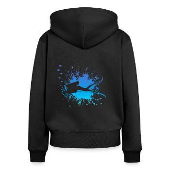 Scuba Diving, Tauchen, Taucher - Frauen Premium Bio Zip Hoodie - Schwarz - Hinten - Julia (174cm)