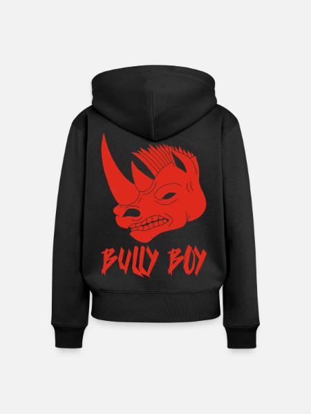 Rotmaulnashornkopf - Frauen Premium Bio Zip Hoodie - Schwarz