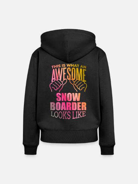 Snowboard Snowboard Snowboard - Frauen Premium Bio Zip Hoodie - Schwarz