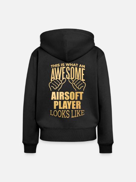 Airsoft Airsoft Airsoft - Frauen Premium Bio Zip Hoodie - Schwarz