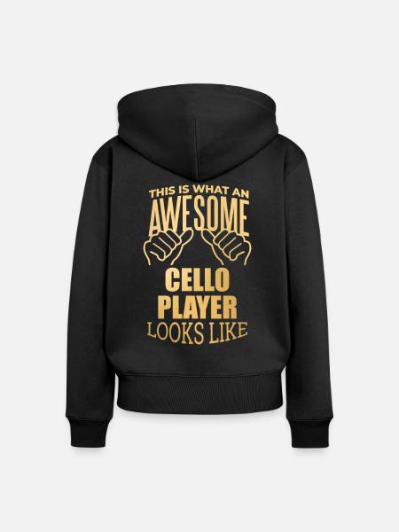 Cello Cello Cello - Frauen Premium Bio Zip Hoodie - Schwarz