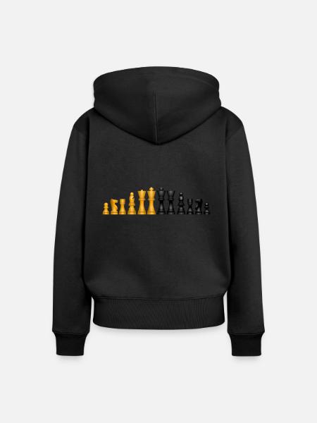 Schachfiguren - Frauen Premium Bio Zip Hoodie - Schwarz