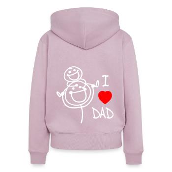 Ich liebe Papa SE - Frauen Premium Bio Zip Hoodie - Altrosa - Hinten - Julia (174cm)