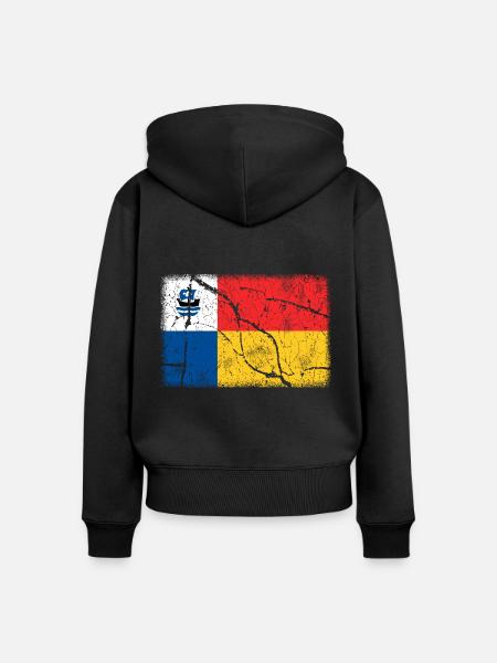 Almere - Frauen Premium Bio Zip Hoodie - Schwarz
