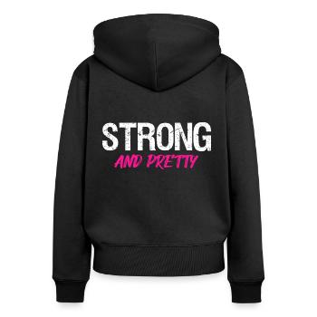 Fitness Bodybuilding Gym Spruch Sprüche für Frauen - Frauen Premium Bio Zip Hoodie - Schwarz - Hinten - Julia (174cm)