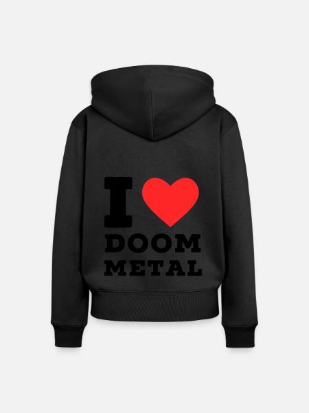 Ich liebe Doom Metal - Frauen Premium Bio Zip Hoodie - Schwarz