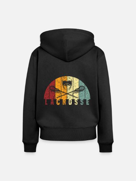 Lacrosse - Frauen Premium Bio Zip Hoodie - Schwarz