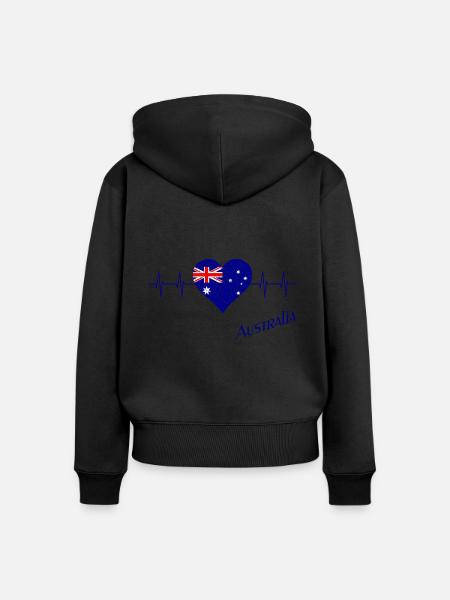 Australien - Frauen Premium Bio Zip Hoodie - Schwarz