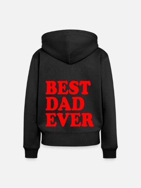 Best dad ever - Premium økologisk hoodie med lynlås til kvinder - sort