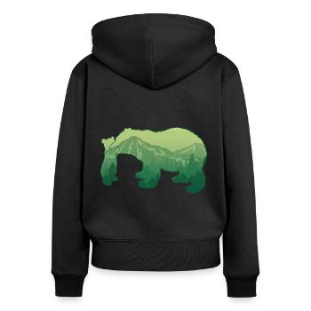 Bear And Cub Mountain Bear Animal Lover Gift - Women's Premium Organic Zip Hoodie - black - Back - Julia (174cm)