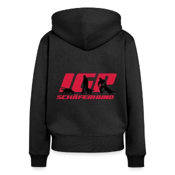 IGP Edition 2022 Schäferhund - Frauen Premium Bio Zip Hoodie - Schwarz - Hinten - Julia (174cm)