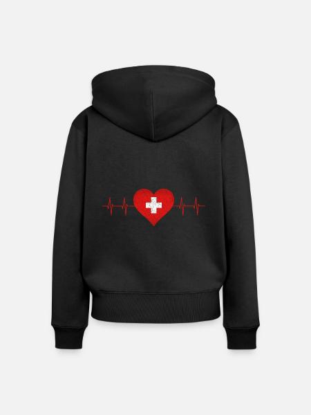 Schweiz - Frauen Premium Bio Zip Hoodie - Schwarz