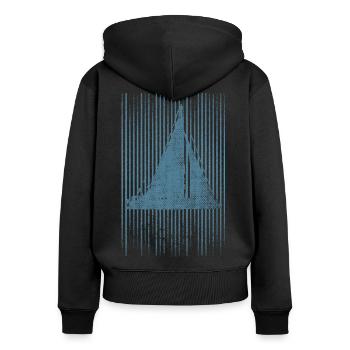 Catamaran Voilier Bateau - Sweat à capuche zippé Premium bio Femme - noir - Dos - Julia (174cm)