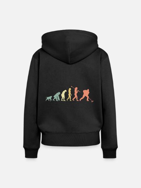 Eishockey Evolution - Frauen Premium Bio Zip Hoodie - Schwarz