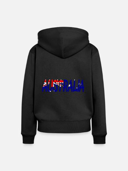 Australien, Australia, Down Under, Aussie - Frauen Premium Bio Zip Hoodie - Schwarz