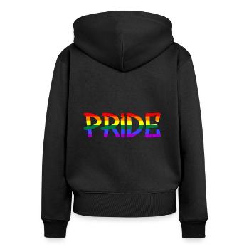 Pride LGBT - Frauen Premium Bio Zip Hoodie - Schwarz - Hinten - Julia (174cm)