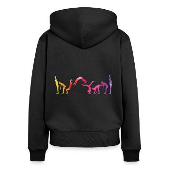 Art de la gymnastique - Sweat à capuche zippé Premium bio Femme - noir - Dos - Julia (174cm)