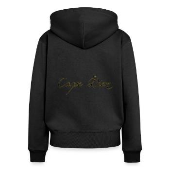 Carpe Diem - Frauen Premium Bio Zip Hoodie - Schwarz - Hinten - Julia (174cm)