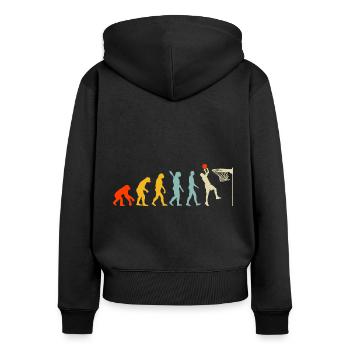 Jeu de basket-ball Evolution - Sweat à capuche zippé Premium bio Femme - noir - Dos - Julia (174cm)