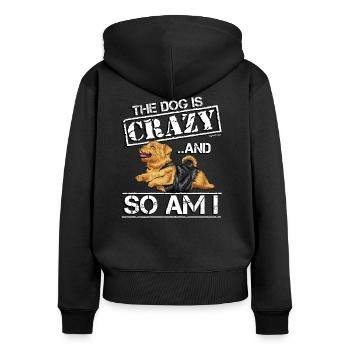 Norfolk Terrier Verrückt - Frauen Premium Bio Zip Hoodie - Schwarz - Hinten - Julia (174cm)
