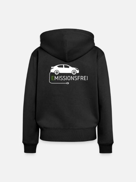Emissionsfrei Elektro Auto - Frauen Premium Bio Zip Hoodie - Schwarz