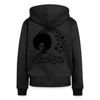 FUNK ME - Sweat à capuche zippé Premium bio Femme - noir - Dos - Julia (174cm)