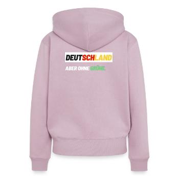 Deutschland Politik Konservativ wahl grün demo - Frauen Premium Bio Zip Hoodie - Altrosa - Hinten - Julia (174cm)