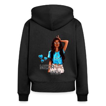 Meerweh Mädchen Illustration brünett - Frauen Premium Bio Zip Hoodie - Schwarz - Hinten - Julia (174cm)