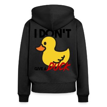 Canard en caoutchouc canard ne donne pas un canard rebelle drôle - Sweat à capuche zippé Premium bio Femme - noir - Dos - Julia (174cm)