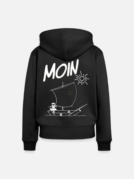 Moin - Frauen Premium Bio Zip Hoodie - Schwarz