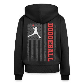Amerikanische Flagge Völkerball Spieler Trainer Mannschaftssportarten - Frauen Premium Bio Zip Hoodie - Schwarz - Hinten - Julia (174cm)