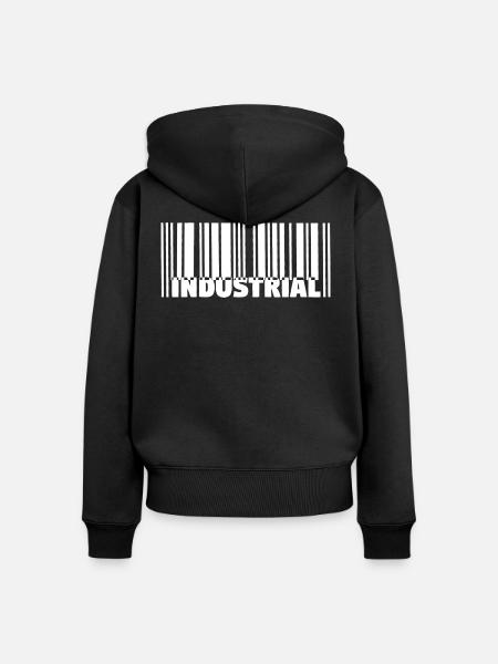 Industrial Barcode Strichcode - Frauen Premium Bio Zip Hoodie - Schwarz
