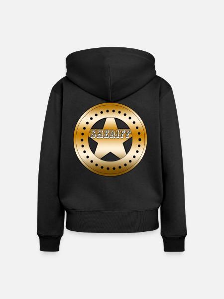 Sheriff Abzeichen Schild - Frauen Premium Bio Zip Hoodie -